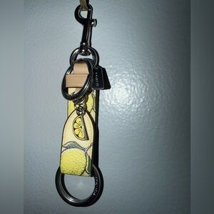 Coach Trigger Snap Bag Charm With Lemon Print